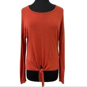 𝅺madewell Orange Modern Tie Front Top Sz L